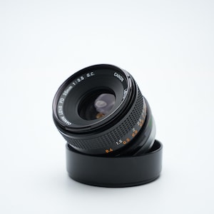 Canon FD 35mm f/3.5 S.C. Wide-Angle Lens – Boxed with BW-55-A Hood, Made in Japan