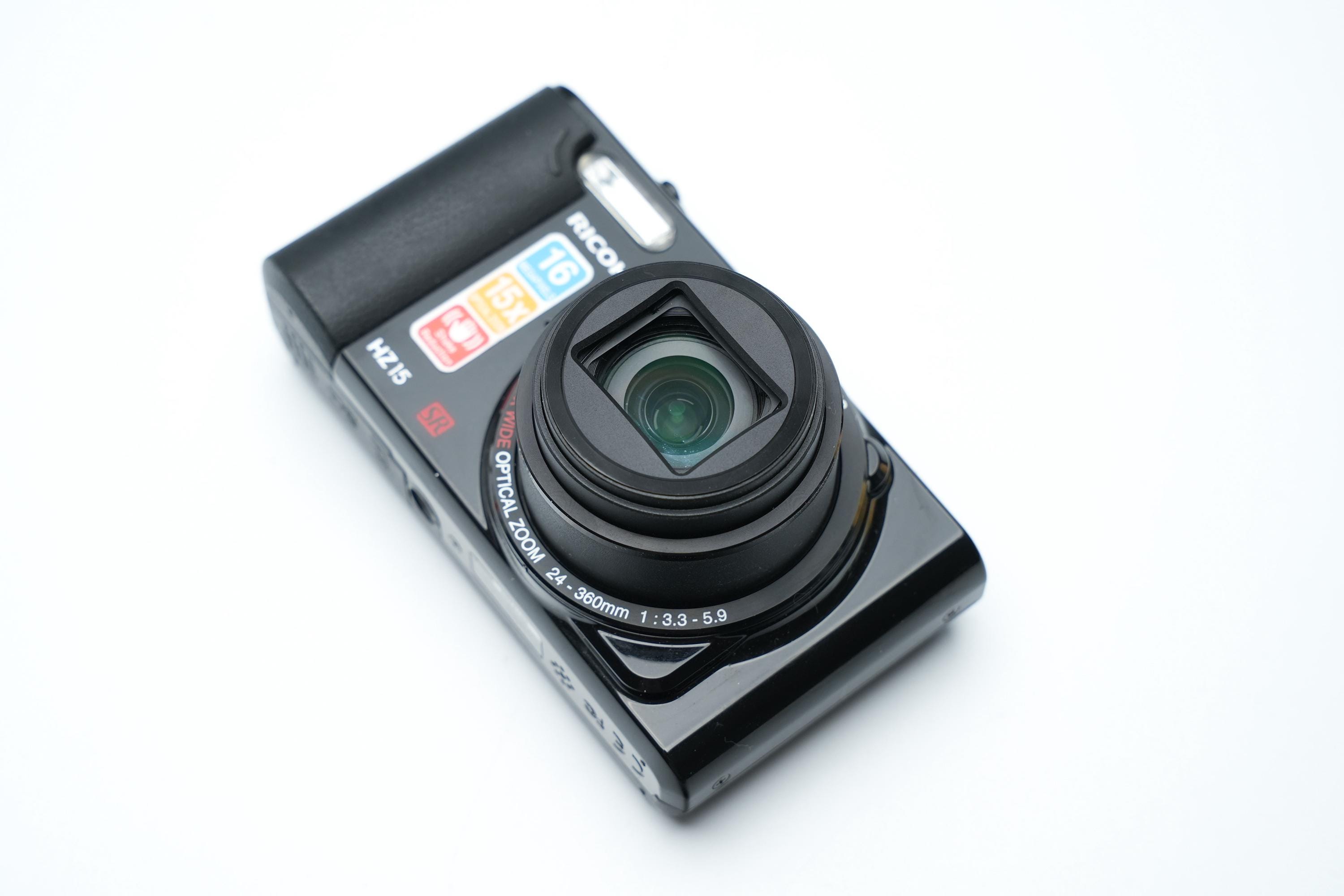Ricoh HZ15 Digital Camera – Black, 16MP CCD, 15x Zoom 24–360mm, HD