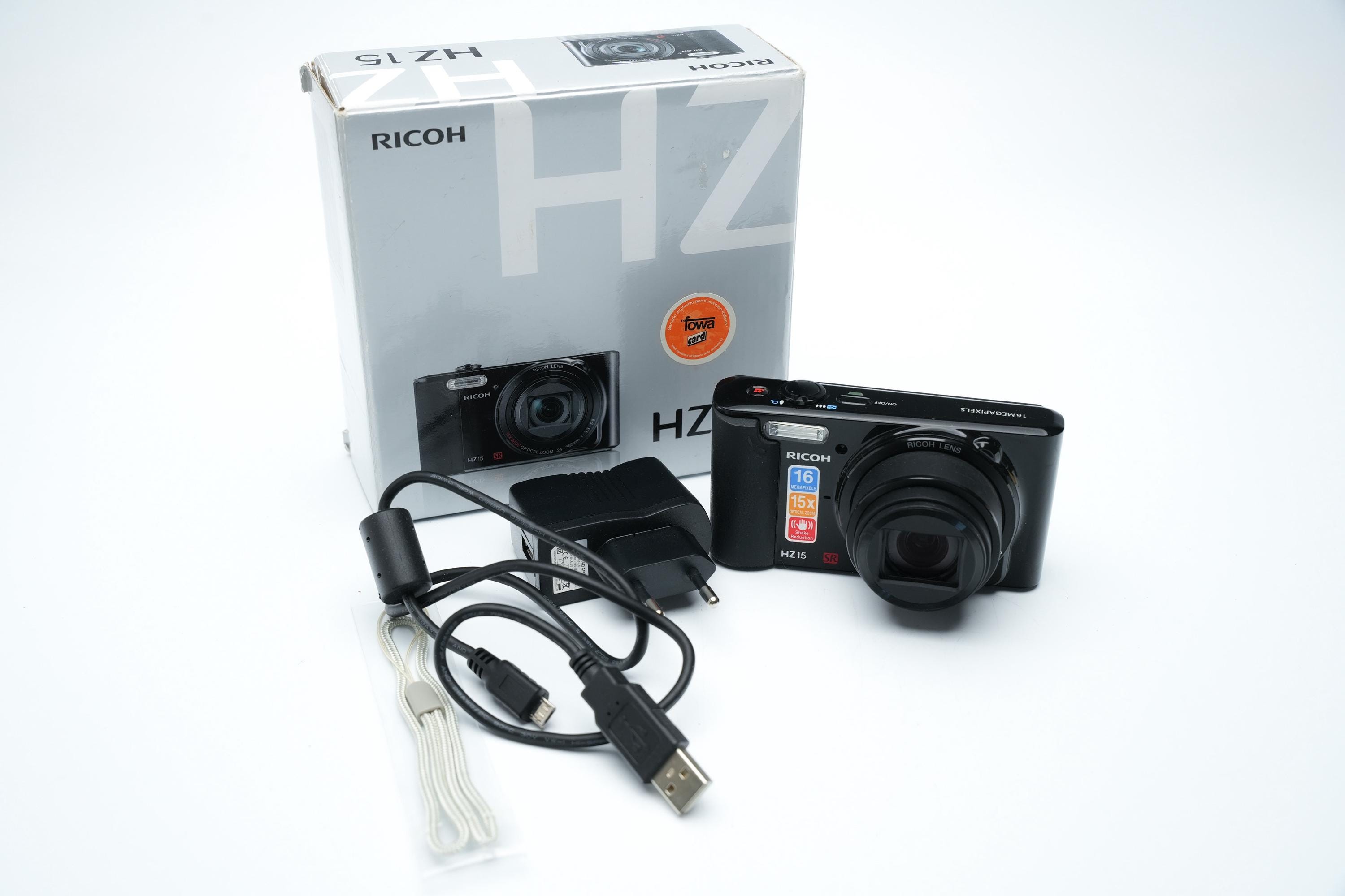 Ricoh HZ15 Digital Camera – Black, 16MP CCD, 15x Zoom 24–360mm, HD