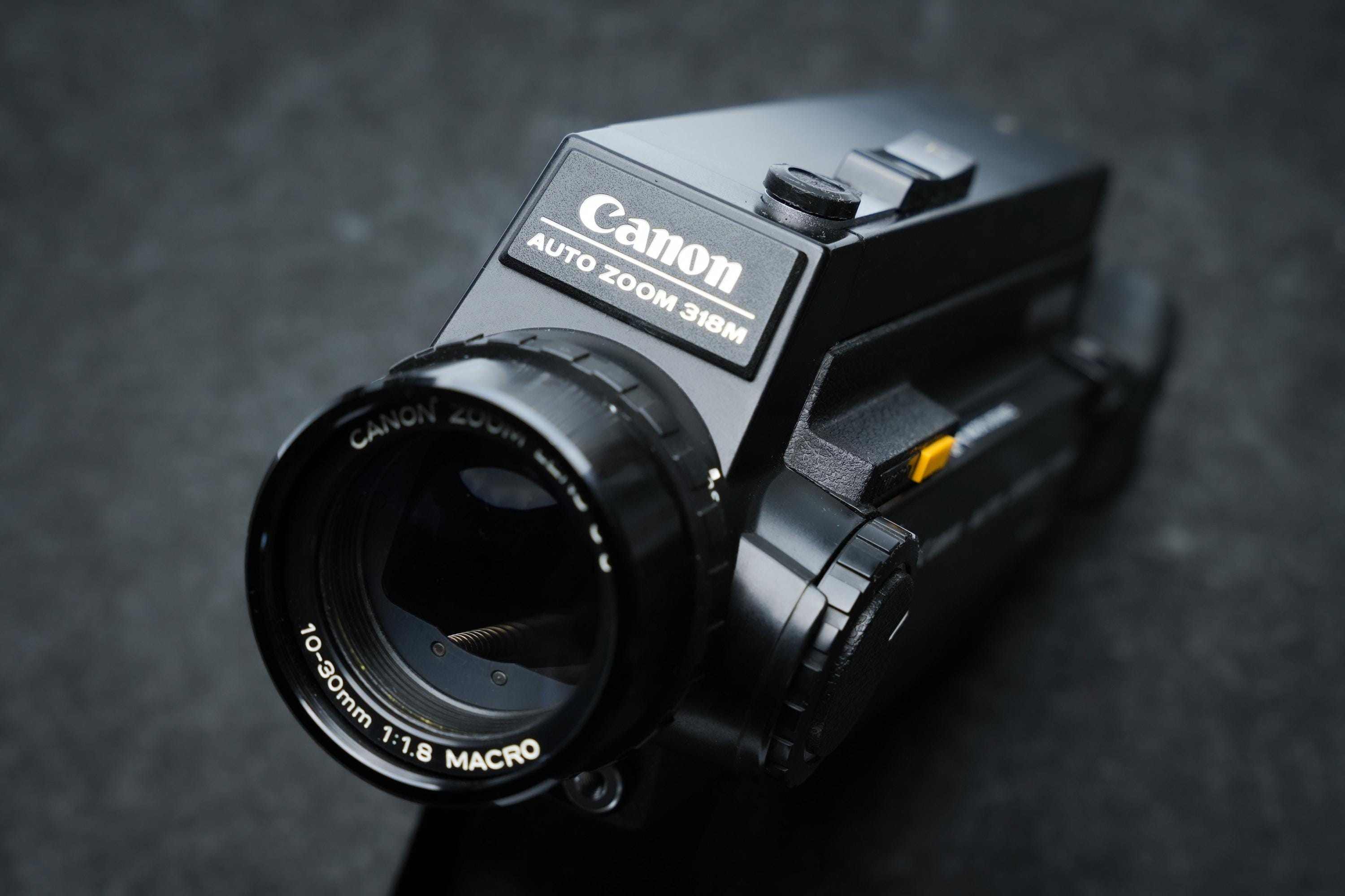 Canon Auto Zoom 318M Super 8 Camera, Rare Black Version, F/1.8