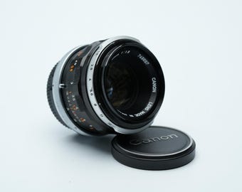 Canon FL 50mm f/1.8 Lens – FL Mount, Manual Focus, Japan 1960s, Original Cap, Excellent Condition