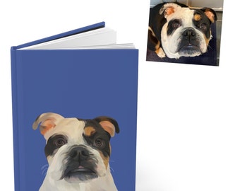 Diário de capa dura de retrato de animal de estimação personalizado, diário de cachorro, diário de gato, diários fofos para mulheres, caderno personalizado, presentes de professor de natal