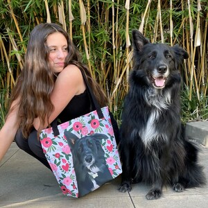 Custom Dog Tote Bag, Pet Portrait Tote Bag, Dog Mom Tote Bag, Personalized Totes, Dog Mom Gifts, Dog Lover Gifts, Cat Lady Gifts