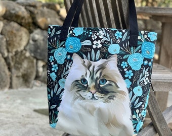 Borsa tote personalizzata Ritratto di animale domestico, Borsa tote personalizzata per gatti Borsa tote personalizzata per animali domestici Regalo amante dei gatti Borsa tote per cani personalizzata Borsa tote per cani da foto