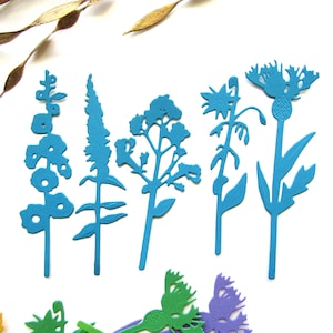 Pflanzenstanzteile, mehrfarbige Pflanzen und Blumen, Papierpflanzen und -blumen, Kartenherstellung, Scrapbooking, Handwerksprojekte, Journaling