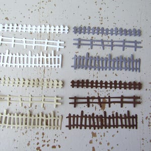 NEW ! Fence Paper Die Cuts, 3 Styles of Fences, 4 Colours, White, Beige, Grey, Brown Fences, Handmade, Card Making, Scrapbooking