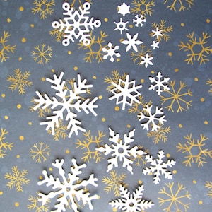NEW ! White Snowflake Die Cuts, Winter, Paper Die Cuts, White Snowflakes, Table Confetti, Holiday Card Making, Scrapbooking