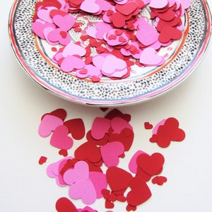 Confettis de table, coeurs, coeurs rouges et roses, saint-valentin, articles de fête, scrapbooking, fabrication de cartes, shower de bébé, grands et petits coeurs