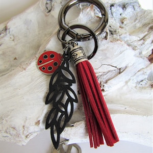 Tassel Zipper Pull Charm Mulberry Red Gold Purse Charm -  Finland