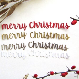 Merry Christmas Paper Die Cuts, Red, Gold, Silver and White Wishes, Crafting, Card Making, Christmas Wish