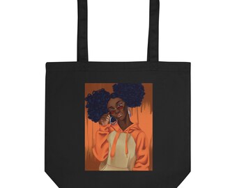 Afro Puffs Original Art Large Canvas Tote Bag | Cotton Reusable Shoulder Bag | Gift for Her | Gift for Him