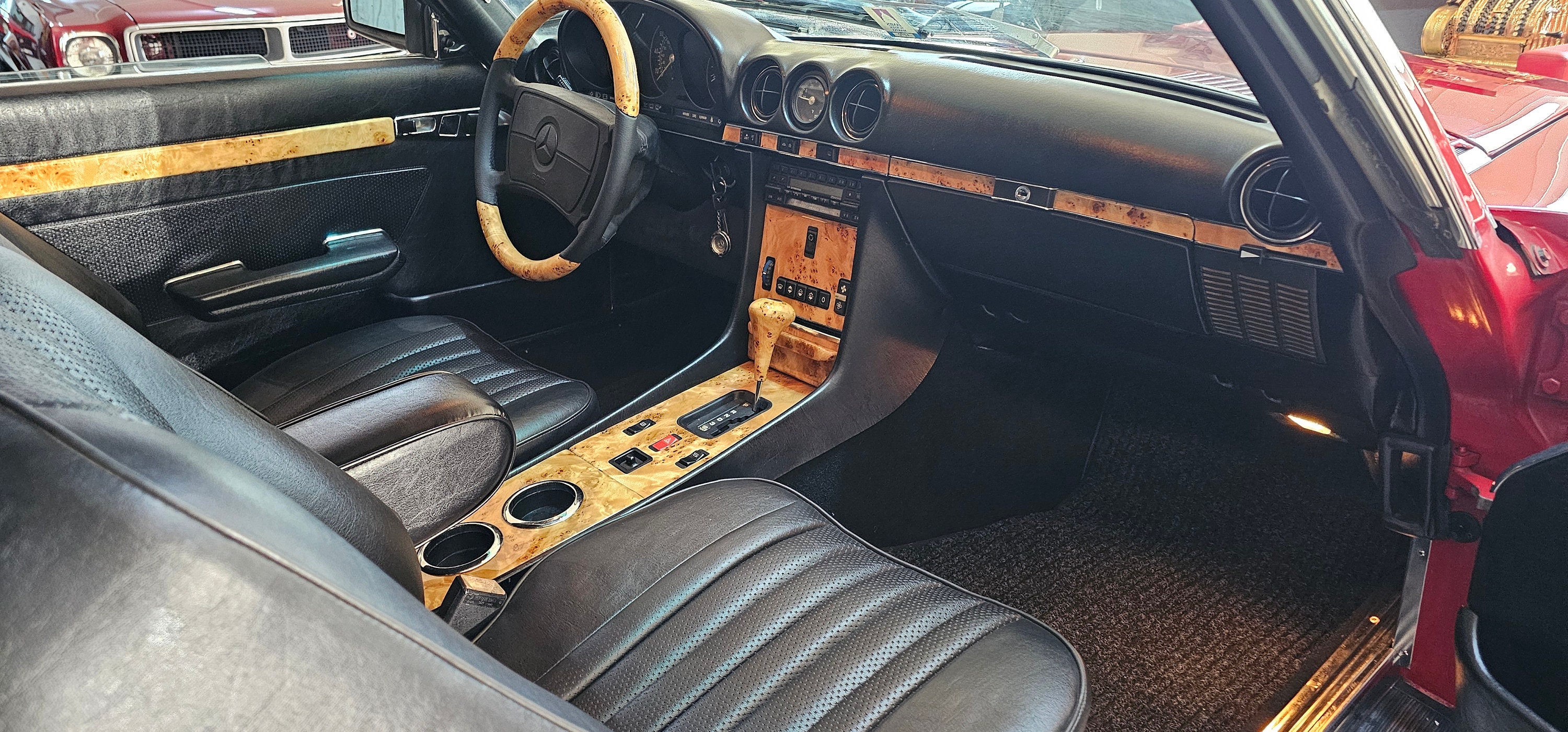 MOTORFORM Genuine Burl Wood Ashtray Trim Panel For Mercedes SL R107 (560SL, 450SL, 380SL) – Made In Germany