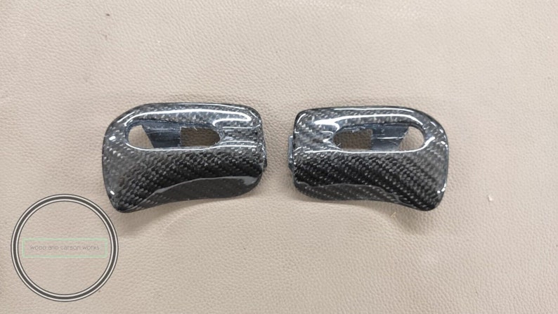 Mercedes r129 sun visor trim caps carbon sl320 sl500 sl600 300sl 500sl a pair image 3