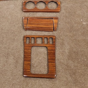 Mercedes w201 wood trim set center console shifter bezel zebrano