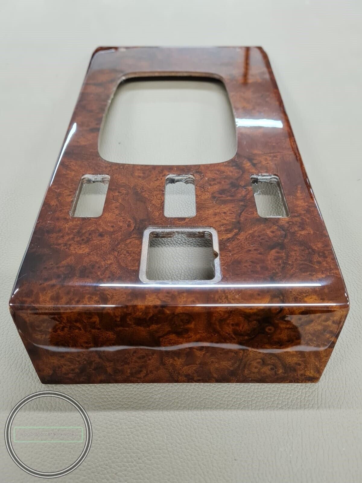 Mercedes R107 Sl Center Console Gear Shift Wood Trim Burlwood