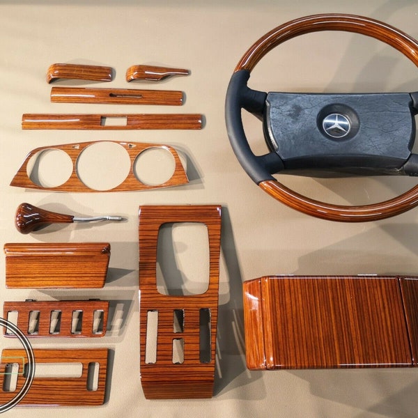 ZEBRANO HOLZ WOOD ARMATURENBRETT MERCEDES R107 FÜR 2 SCHALTER