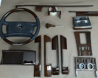右ハンドル メルセデス W126 ウッドトリムセット ステアリングホイール
