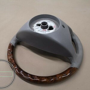 Mercedes w208 clk wood steering wheel burlwood gray leather image 8