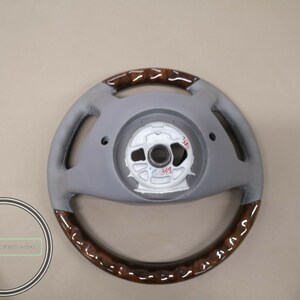 Mercedes w208 clk wood steering wheel burlwood gray leather image 7