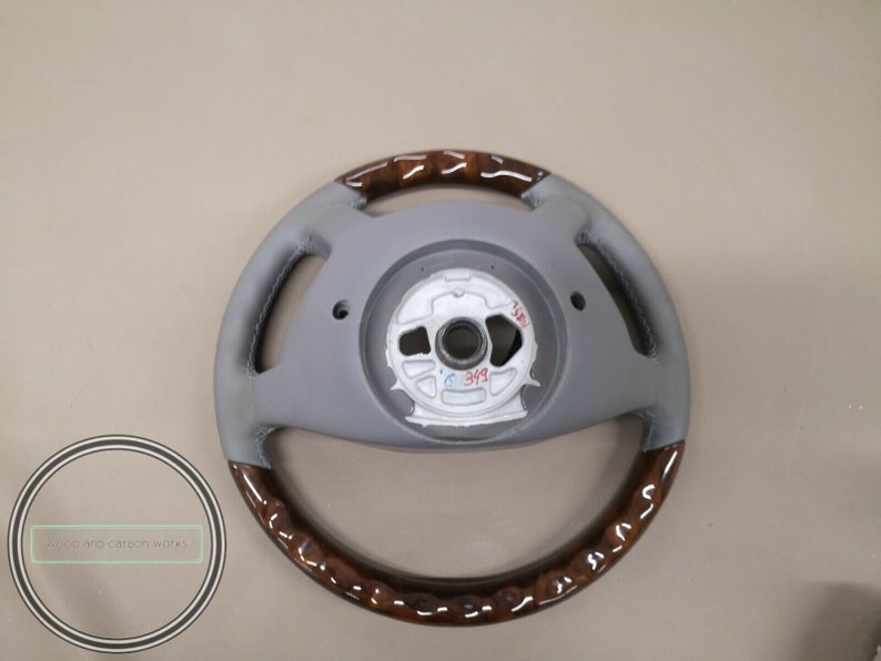 Mercedes w208 clk wood steering wheel burlwood gray leather image 7