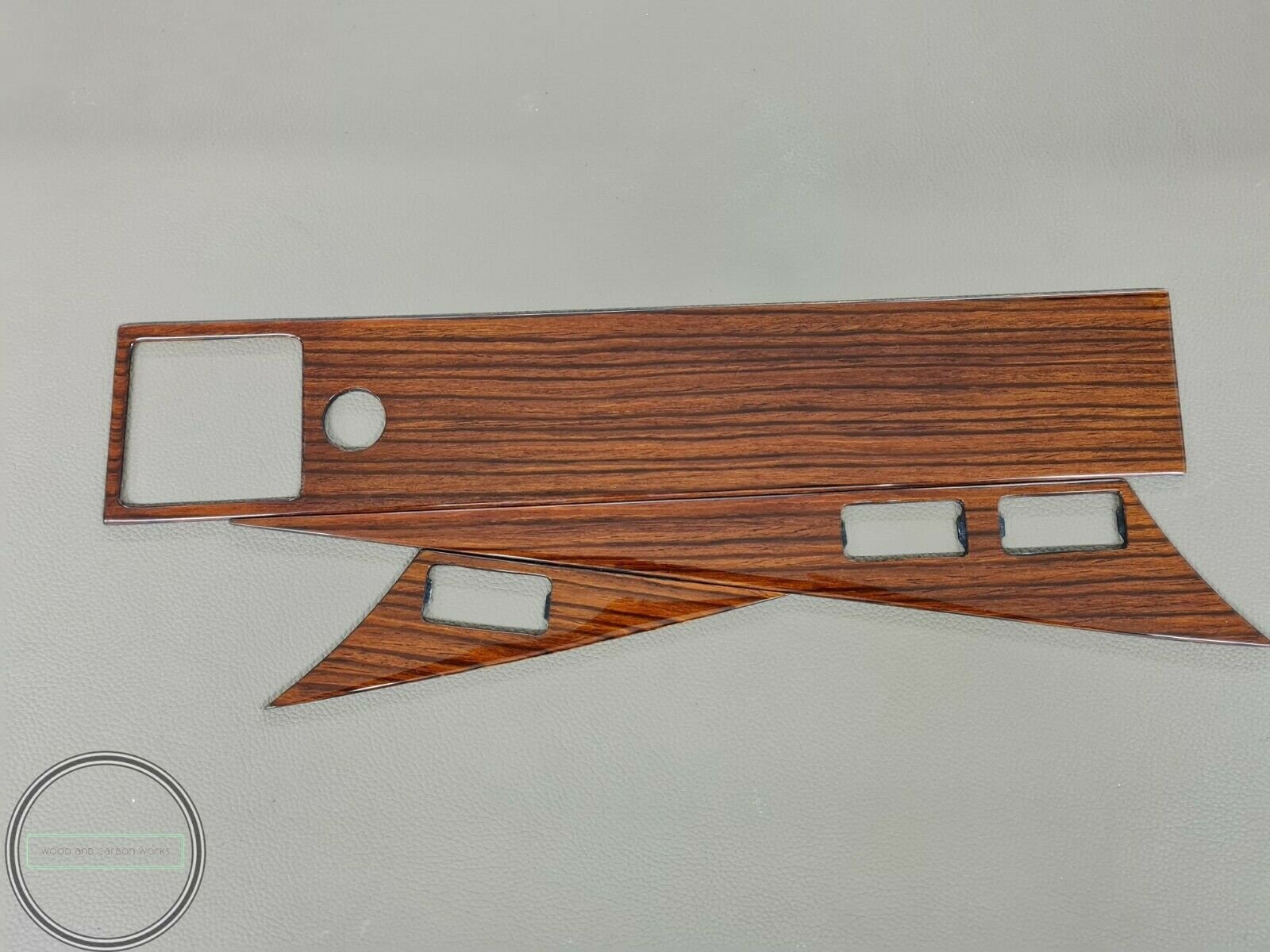 Handmade Real Zebrano Wood Switchboard Trim For Mercedes W201 – 2 Piece Set