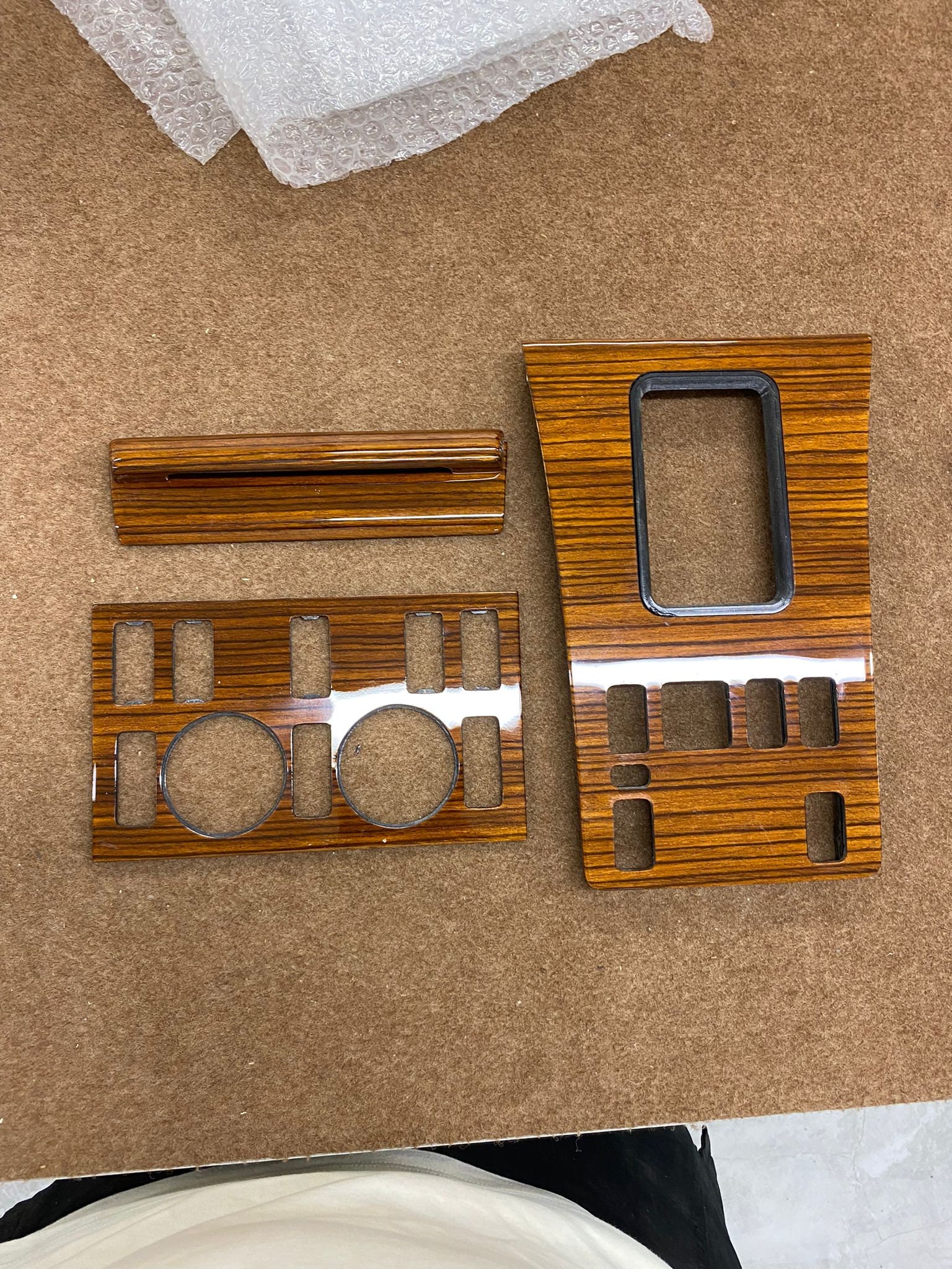 Mercedes W126 Wood Trim Set Zebrano Trim Center Shift Console