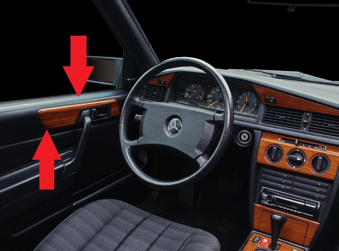 メルセデスベンツW124　W201 190Eシートレバートリム Mercedes W201 Holz Türverkleidungssatz Innenverkleidung Zebrano