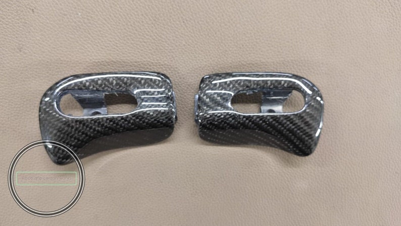 Mercedes r129 sun visor trim caps carbon sl320 sl500 sl600 300sl 500sl a pair image 1