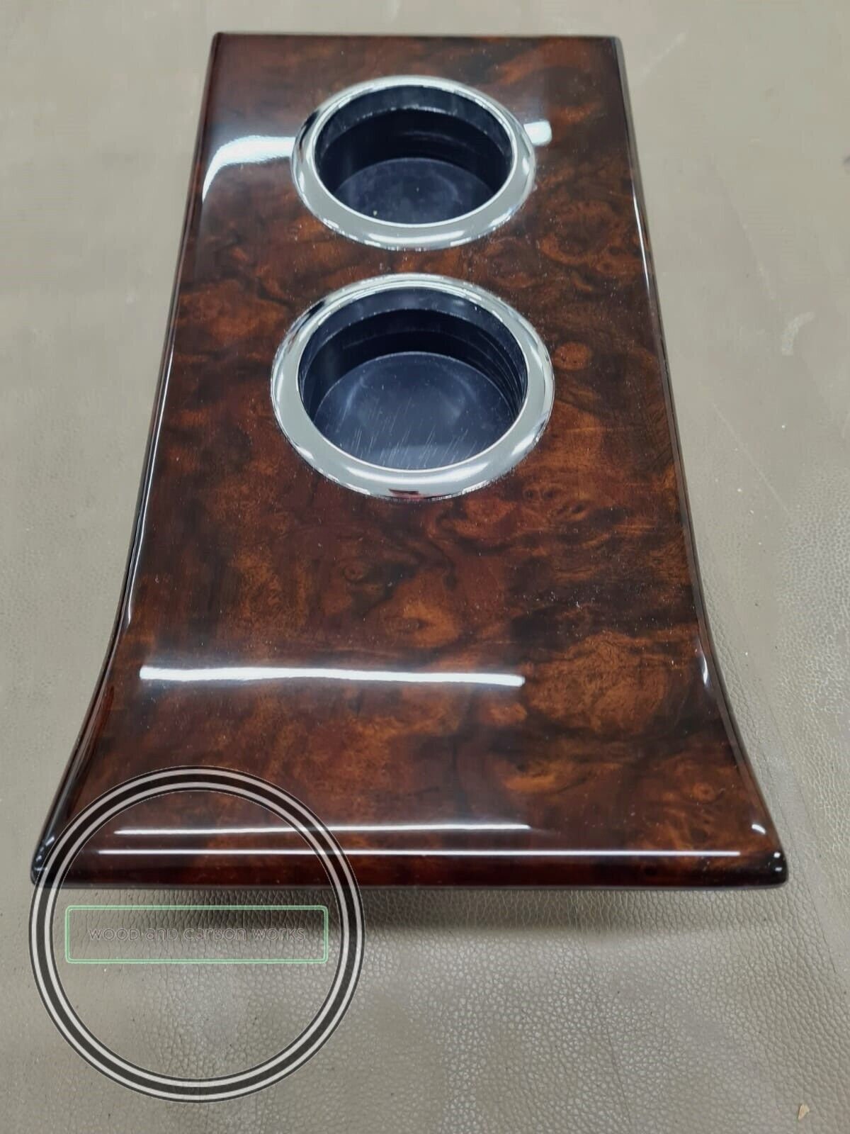 Custom made cup holder for W123 and W126 Burl look