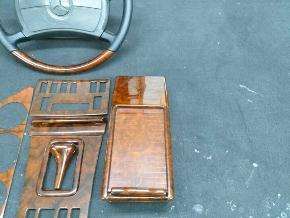 thumbnail image 2 of Mercedes W126 C126 Walnut Wood Dash Trim Set – 3 Pieces (S-Class, No Airbag) By Bamboli 2 of 4