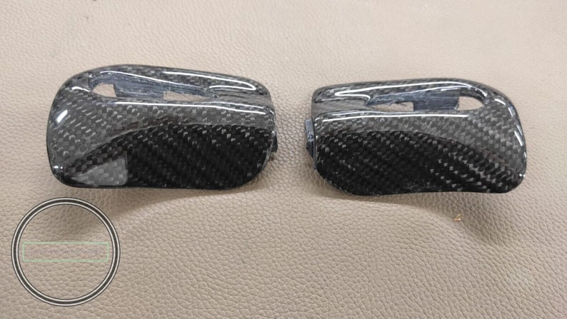 Mercedes r129 sun visor trim caps carbon sl320 sl500 sl600 300sl 500sl a pair image 2