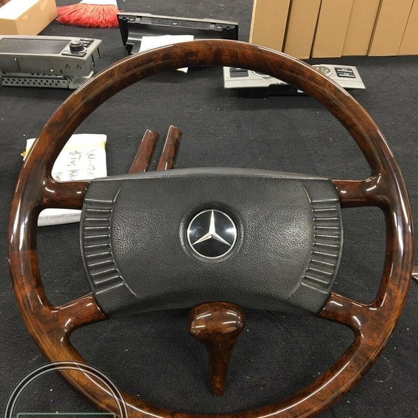 Mercedes full wood steering wheel early r107 w123 w116 w115 w114 burled walnut