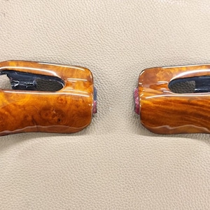 Mercedes r129 sun visor trim caps wood sl320 sl500 sl600 300sl 500sl a pair