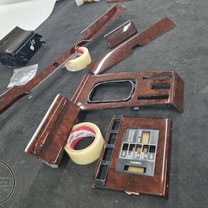 Set di finiture in legno per Mercedes W116, pannello del cambio con finiture in legno di radica