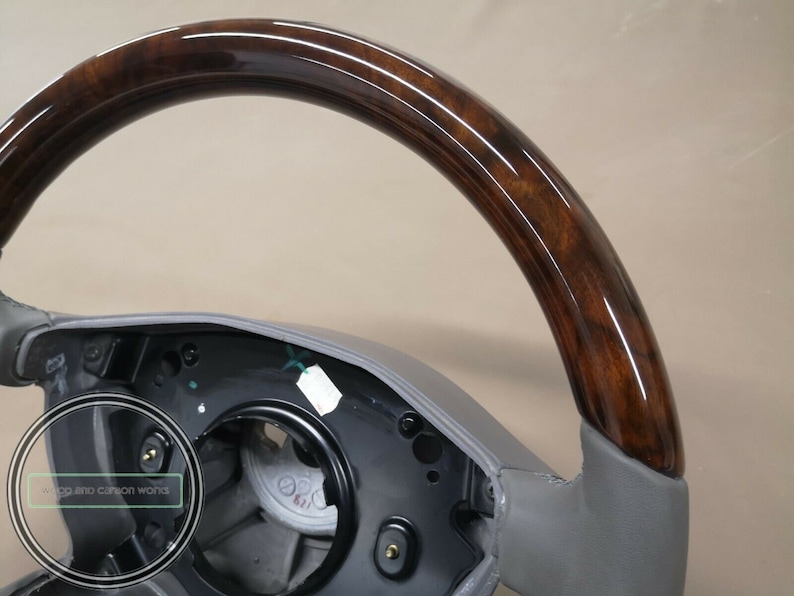 Mercedes w208 clk wood steering wheel burlwood gray leather image 5