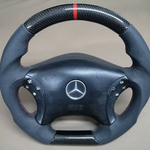 Mercedes benz real carbono coberto w210 w208 volante estilo amg
