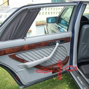 Mercedes w126 wood door ashtray cover trim set burlwood wood trim set
