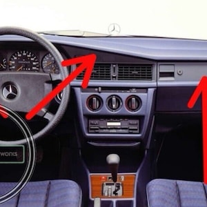 Mercedes w201 holzzierleisten-set armaturenbrett-innenverkleidungen zebrano...