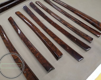 Mercedes w108 window trim set 10 pieces as set for short base burlwood