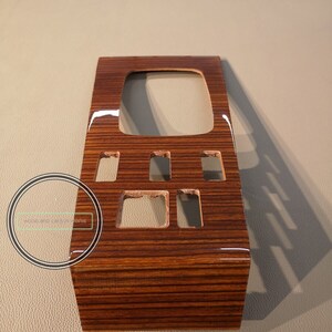 Mercedes r107 sl shift console wood trim zebrano 5 buttons new type - Wood Auto Crafts