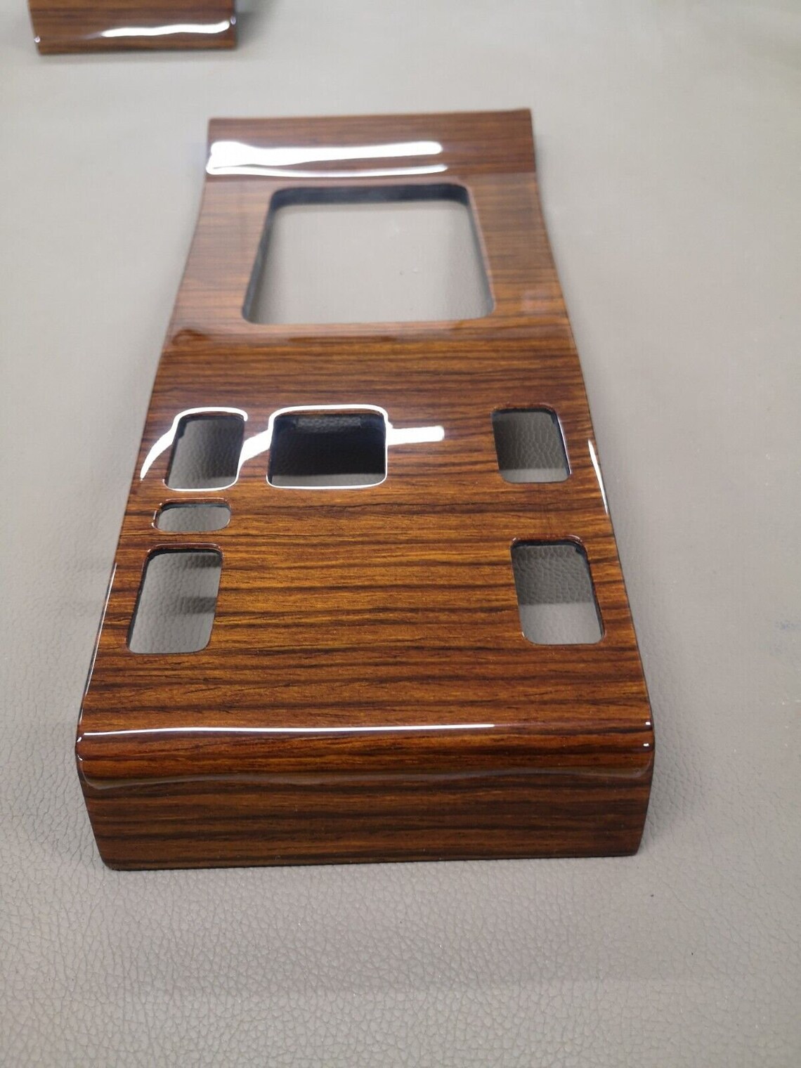 thumbnail image 2 of Handmade Zebrano Wood Shift Console Board For Mercedes W123 (No. 15) – Center Console Trim 2 of 6