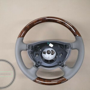 Mercedes w208 clk wood steering wheel burlwood gray leather image 6