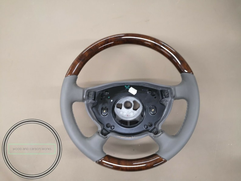 Mercedes w208 clk wood steering wheel burlwood gray leather image 6