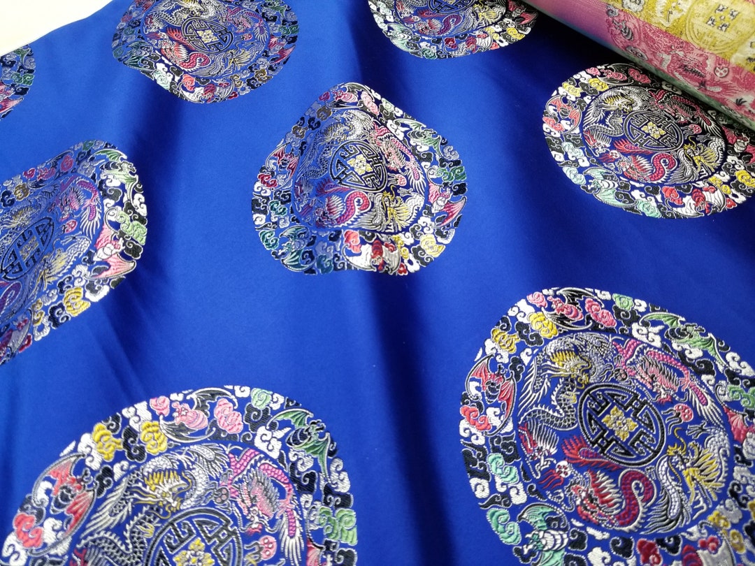 Royal Blue Silk Brocade JV-1594 Fabric main image 1