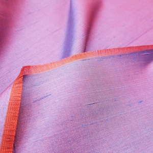 Fabric Silk ShanTung 23mm Color Shading Purple/Orange -by half yard-