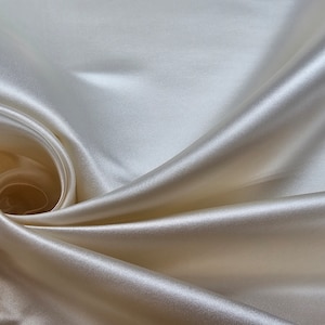 Fabric Silk Satin Brocade Plain Jade White 29&quot; -by half yard-