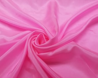 Fabric Silk Pure Silk Habotai 11206 Color Hot pink 9mm Silk Lining -by half yard- For lining
