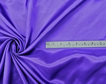 Fabric Silk Pure Silk Habotai 11206 Color Violet Purple 9mm Silk Lining -by half yard-