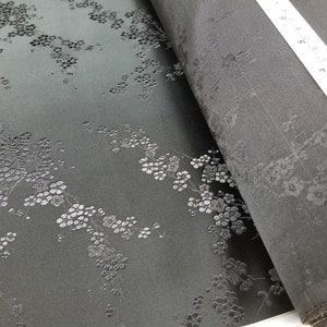 Fabric Silk Brocade Black and Dark Plum -by half yard-, Brocade Chinois, brocado Chino, Broccato Cinese