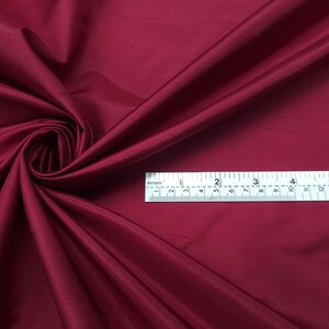 Fabric Silk Dupioni 12mm Color Maroon/Black Shading -by half yard-